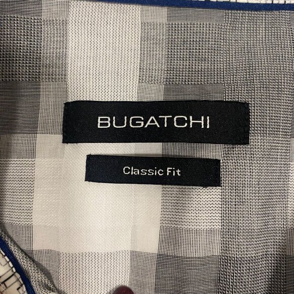 Bugatchi Gray Plaid Long Sleeve Button Up Shirt Men's Size XL - Picture 7 of 10